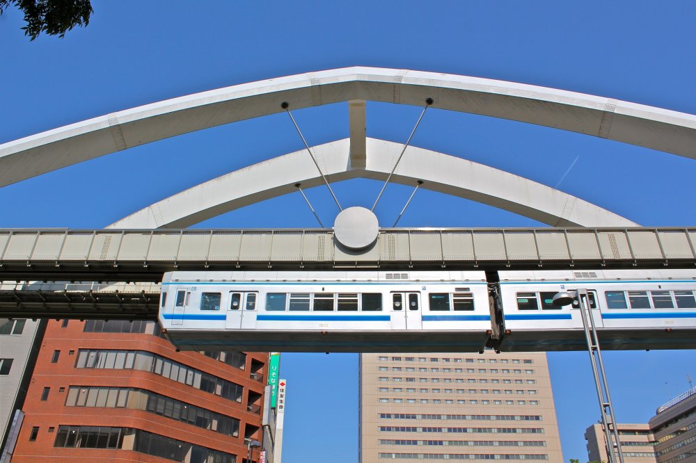 The Chiba Urban Monorail earned the Guinness World Record title, &quot;World&#39;s Longest Suspended Monorail&quot; in 2001. Here it is suspended above Chuo Park in Chiba City, Japan.