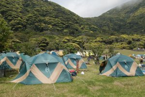 The free campsite opposite Habushiura beach.&nbsp;
