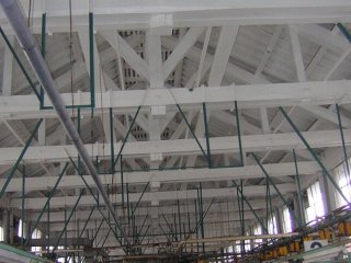 The ceiling of the silk reeling factory