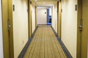 Down the hallway on the 8th floor