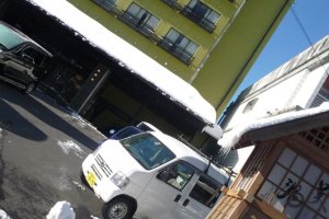 Partial outside view -- it is a strange angle because of the ryokan being on a small street