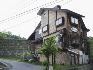 A kitschy-looking inn at Zao Onsen Town