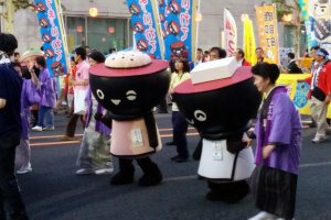The Morioka mascots were out to greet the crowd