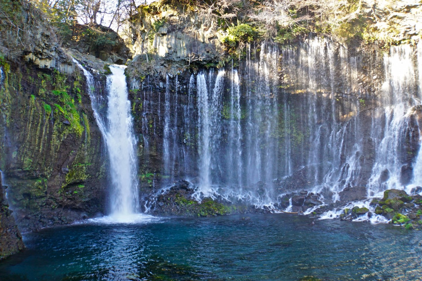 Shiraito no Taki, a curtain of threadlike waterfalls