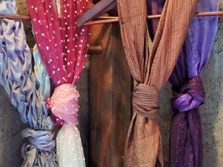 Here are some beautiful hand-dyed scarves.