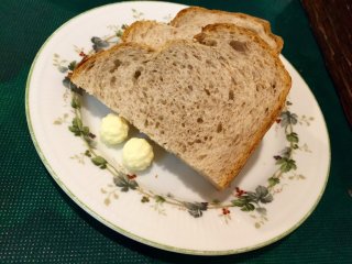 Traditional rye bread and butter