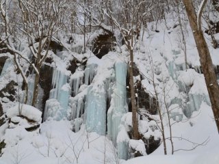 Frozen waterfall—really wonderful the blueish colour