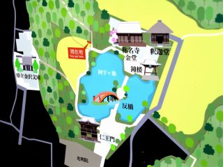 A map of Shomyouji Temple and Kanazawa Bunko Museum, which is located on the left side of the map