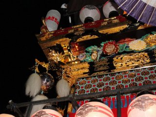 Close up detail of the decorations on a float