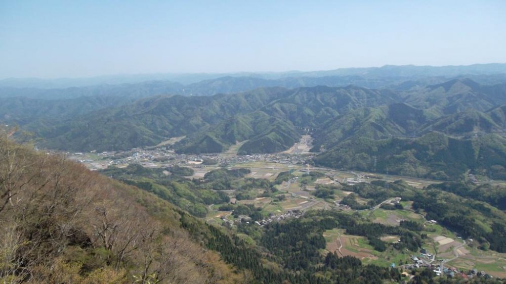 Looking down into Fukui-ken from 796m going up on Aoba San in Northern Kyoto