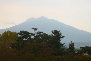 Close up of Mt Iwaki as seen from Hirosaki Park
