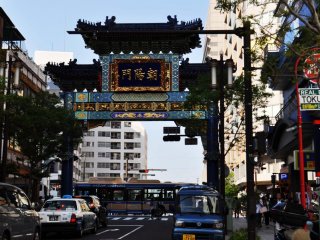 The gate marking the entrance to Chinatown is beautifully decorated
