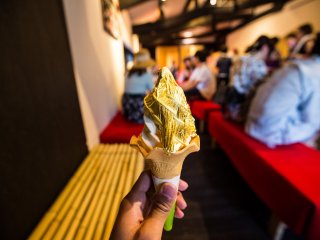 The best Gold-leaf wrapped ice cream in Kanazawa.