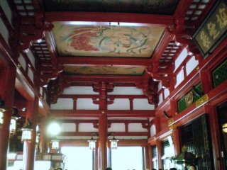 Sensoji Temple's ceiling artwork