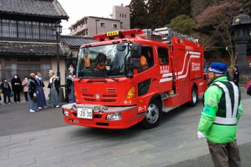 <p>The traditional fire prevention festival takes a modern twist with the local fire trucks&nbsp;welcoming visitors.&nbsp;</p>