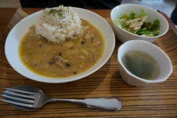 <p>The green curry. It is milder than you might expect, but very tasty.</p>