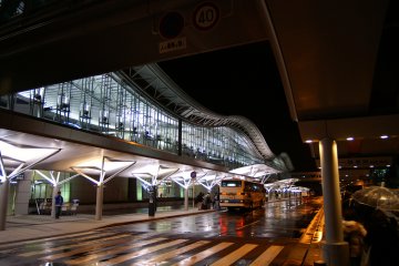 Sendai Airport Bus Stop by Night