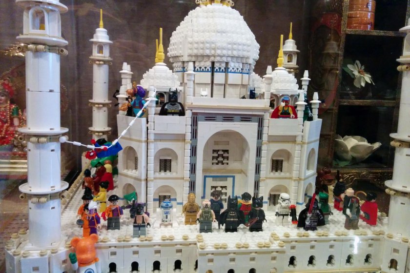 The famous Taj Mahal constructed of LEGO bricks. 
