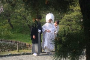 Traditional male and female Shinto dress