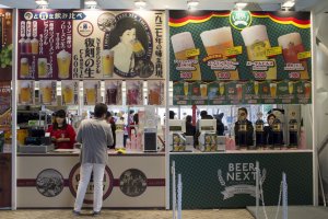 Japanese craft beer booths.