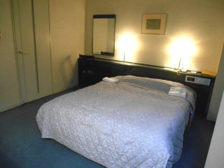 Queen size bed in the suite bedroom. Rather small for a suite, don&#39;t you think?!