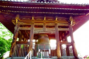Belfry of Hokoji Temple in setting sunlight