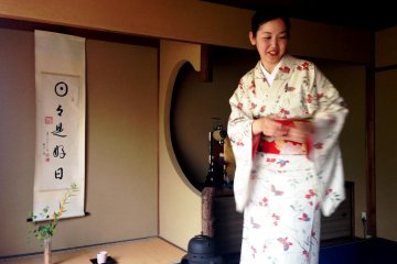 <p>Atsuko the tea master is a lady of grace and humor</p>