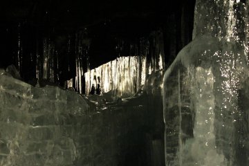 <p>There&#39;s a lot of natural ice in the cave, but some ice is also brought here for storage.</p>
