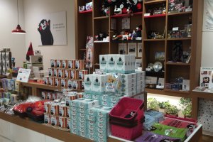The Kumamon shop has&nbsp;many gifts and&nbsp;items showing places that he went to&nbsp;on display.