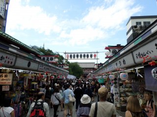 The traditional marketplace that leads up to Senso-ji Temple.