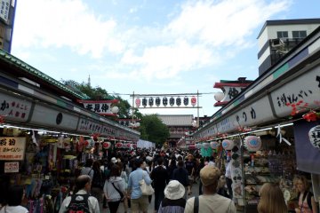The traditional marketplace that leads up to Senso-ji Temple.