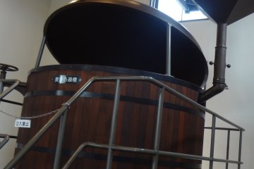 When you come into the restaurant, you’ll see a big beer tank in front of you.