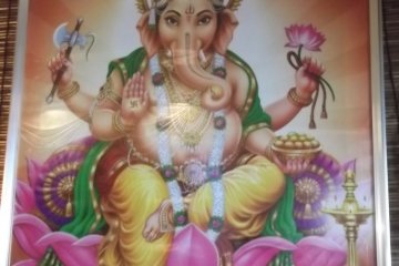 <p>Ganesha watches over you as you dine</p>