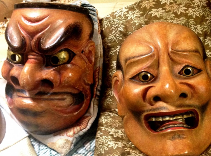 <p>A Obeshimi and what could be a Ikazuchi Mask.</p>