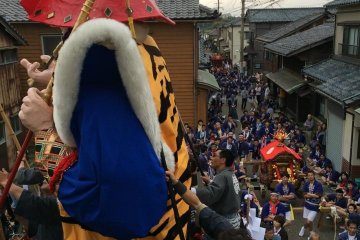후쿠이의 큰 축제에는 대형 인형산차가 끌리는 것이 많다. 쓰루와 삼국제는 그 대표격이다.삼국축제는 북륙 3대 축제의 하나이다