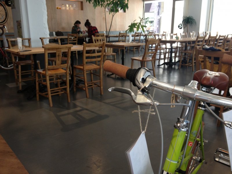<p>Green bike to compliment a green salad?</p>