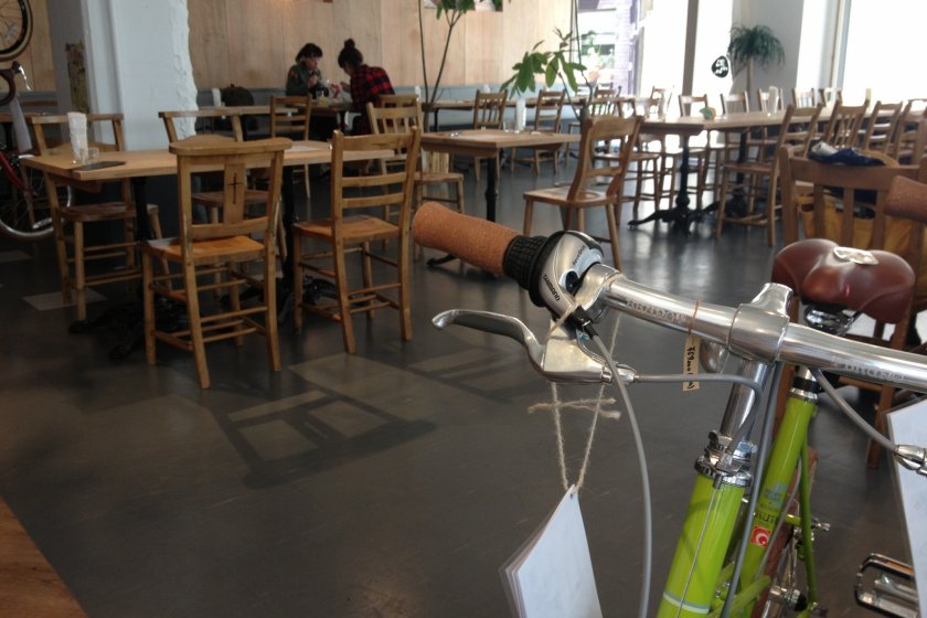 Green bike to compliment a green salad?