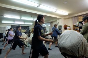 The atmosphere during one of the Taiko&nbsp;Drumming classes