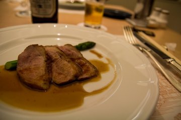 <p>Meat course in the Italian restaurant</p>