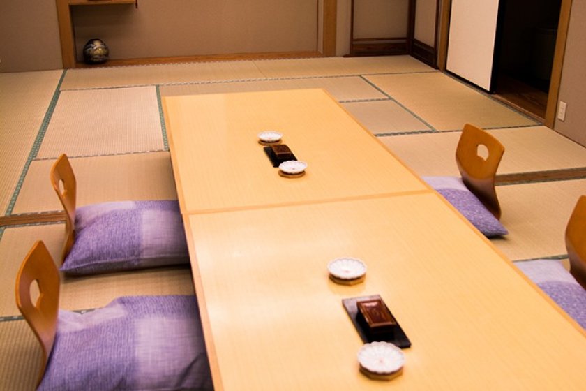 Traditional seating for the Japanese restaurant