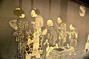 ภาพวาดแนวญี่ปุ่นสมัยเก่าต้อนรับคุณเข้าสู่บรรยากาศของเมืองโอซาก้าในอดีต