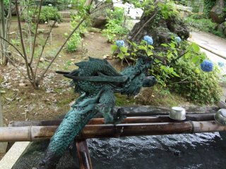 &#39;Chouzu-ya&#39;, a place for purification with a dragon-shaped fountain head