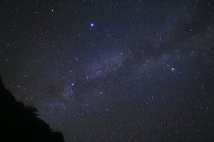 Starry night sky over the islands