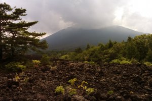 Mt. Iwate hidden in the clouds