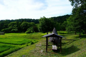 <p>The farmland within Furusato Mura is still worked traditionally</p>