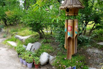 <p>A bamboo wind chime made the most enchanting sound</p>