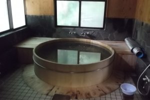 One of the cypress bathtubs