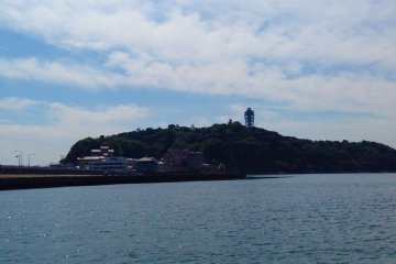 Enoshima seen from the boat that can take you there