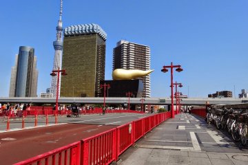 <p>Azuma Bridge is quite interesting with nice looking lampposts, bright red color and an amazing unique background.</p>