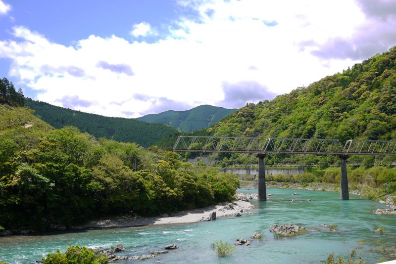 <p>시만토 강은 일본에 남아있는 깨끗한 강들 중 하나다. 댐도 없고 큰 도시를 가로질러 흐르지도 않기 때문이다.</p>